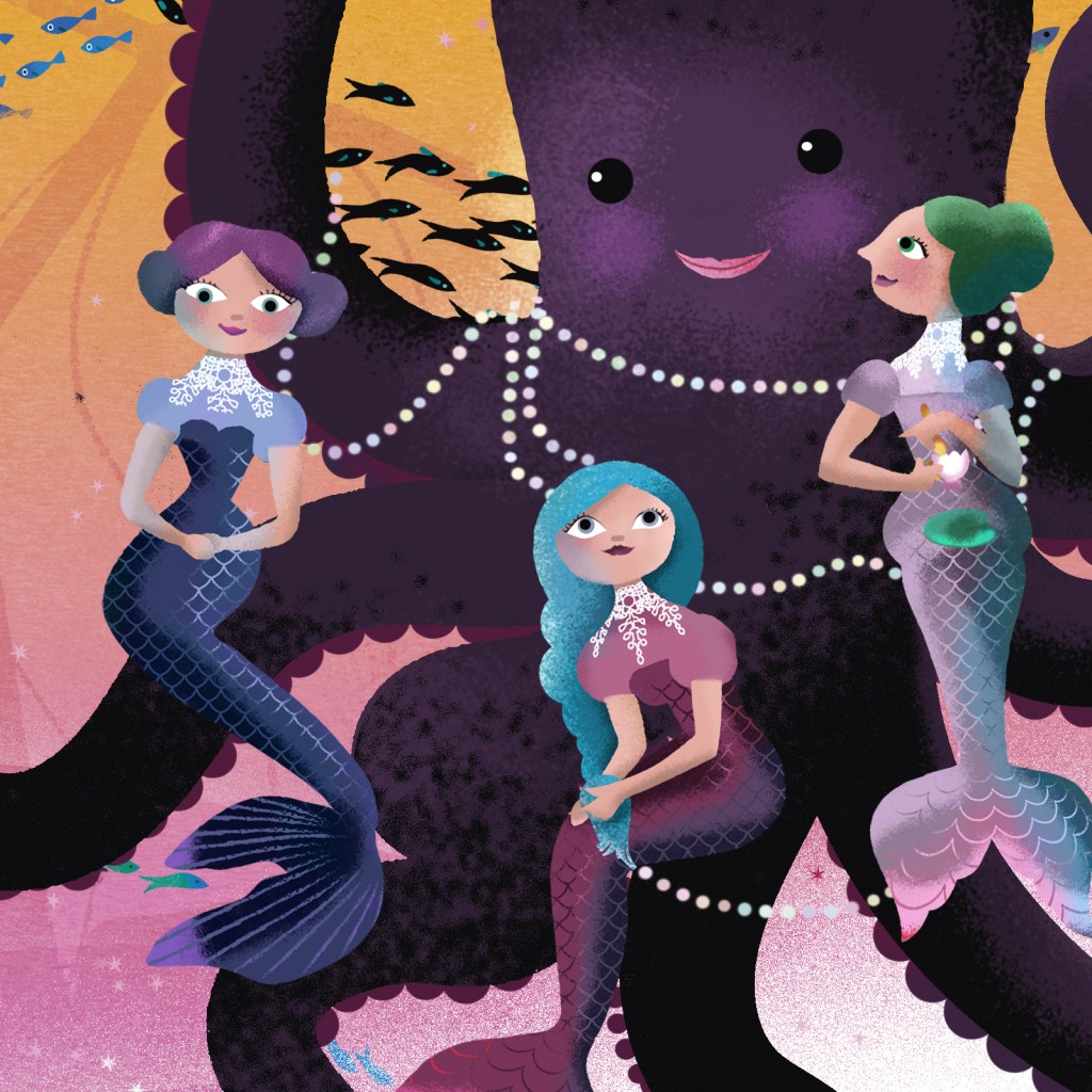 Mermaid sisters visiting the old Octopus