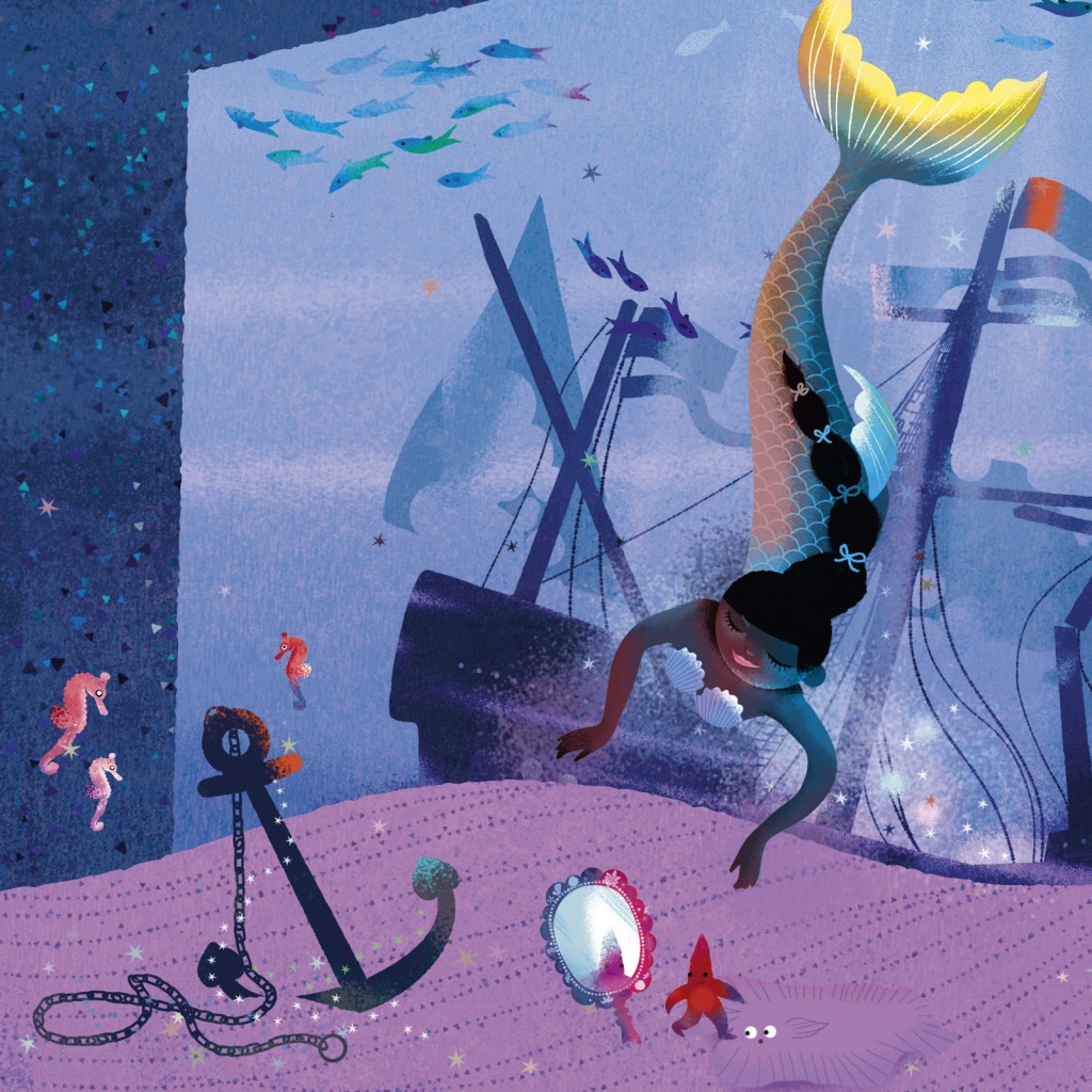 A mermaid finds and anchor