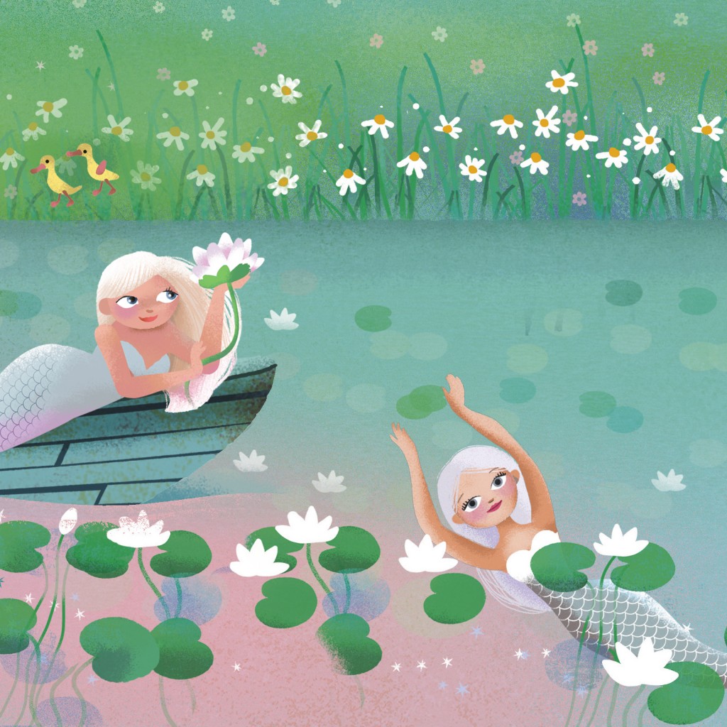 Mermaids with water lilies