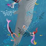 Mermaids preserving sealife and tending to a whale